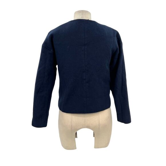 J. Crew Relaxed Lady Jacket in Double Serge Wool Navy Blue Size 2 - Picture 7 of 10